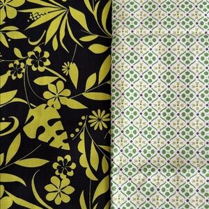Michael Miller Urban Greens cotton fabric 2 yards Botanical Black 1 yard Ogee gr